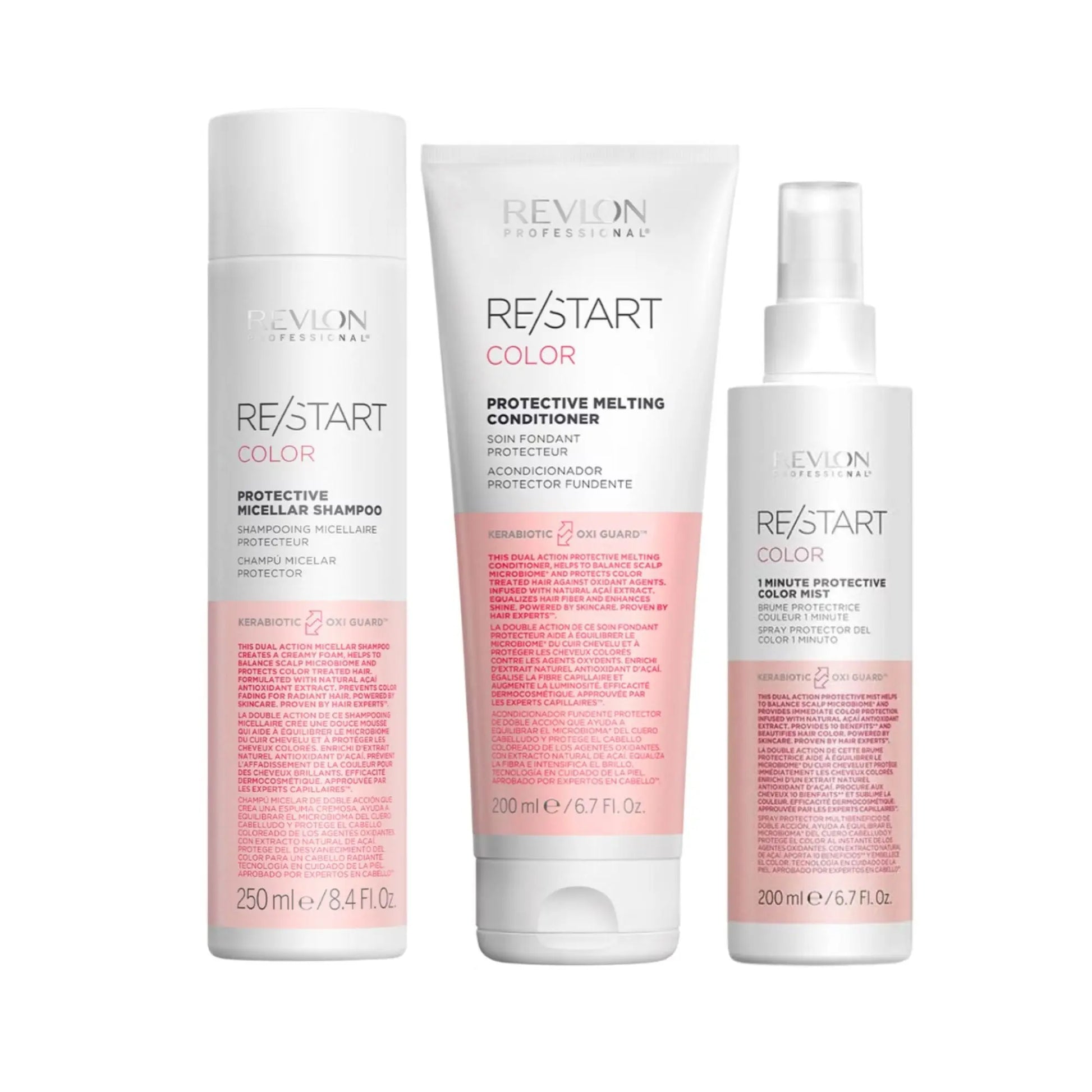 Revlon Professional, Restart, Trio Shampoo, Acondicionador y Protector de Color  - Cuidado del color Capeli